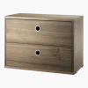 Caisson 2 tiroirs en noyer l58 cm - String furniture