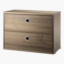 Caisson 2 tiroirs en noyer l58 cm - String furniture