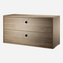 Caisson 2 tiroirs en noyer 78 x 30 x 42 cm - String furniture