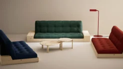 Canapé convertible avec rangement en pin dossier et matelas seaweed Base - Karup Design