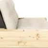 Canapé convertible avec rangement en pin dossier noir et matelas en lin Base - Karup Design