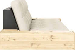 Canapé convertible avec rangement en pin dossier noir et matelas mocca Base - Karup Design