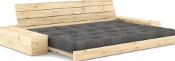 Canapé convertible avec rangement en pin et matelas anthracite 244x110x72 cm Base - Karup Design