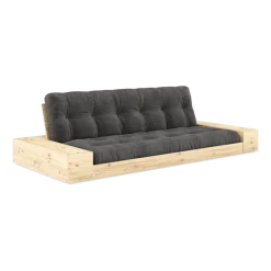 Canapé convertible avec rangement en pin et matelas anthracite 244x110x72 cm Base - Karup Design