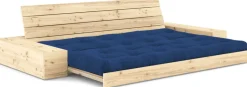 Canapé convertible avec rangement en pin et matelas bleu royal 244x110x72 cm Base - Karup Design