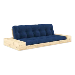 Canapé convertible avec rangement en pin et matelas bleu royal 244x110x72 cm Base - Karup Design