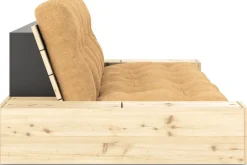 Canapé convertible avec rangement en pin et matelas caramel 244x110x72 cm Base - Karup Design