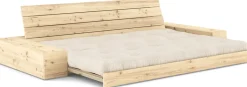 Canapé convertible avec rangement en pin et matelas en lin 244x110x72 cm Base - Karup Design