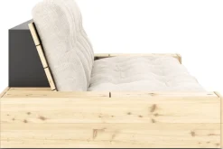 Canapé convertible avec rangement en pin et matelas ivoire 244x110x72 cm Base - Karup Design