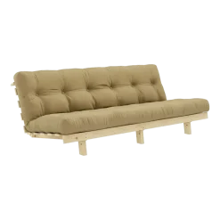 Canapé convertible en bois de pin et matelas beige blé 100x190cm Lean - Karup Design