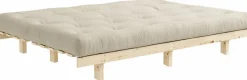 Canapé convertible en bois de pin et matelas beige 100x190cm Lean - Karup Design