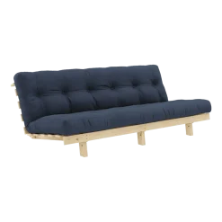 Canapé convertible en bois de pin et matelas bleu marine 130x200cm Lean - Karup Design