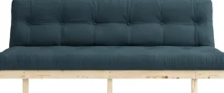 Canapé convertible en bois de pin et matelas bleu pétrole 130x200cm Lean - Karup Design