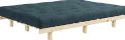 Canapé convertible en bois de pin et matelas bleu pétrole 130x200cm Lean - Karup Design