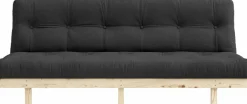 Canapé convertible en bois de pin et matelas gris foncé 100x190cm Lean - Karup Design