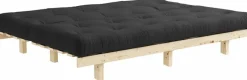 Canapé convertible en bois de pin et matelas gris foncé 100x190cm Lean - Karup Design