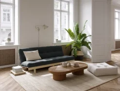 Canapé convertible en bois de pin et matelas gris foncé 100x190cm Lean - Karup Design