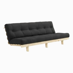 Canapé convertible en bois de pin et matelas gris foncé 100x190cm Lean - Karup Design