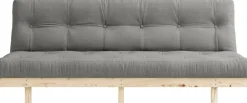 Canapé convertible en bois de pin et matelas gris130x200cm Lean - Karup Design