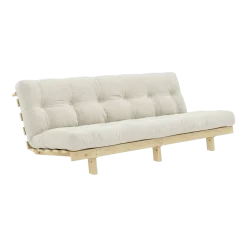Canapé convertible en bois de pin et matelas ivoire 100x190cm Lean - Karup Design