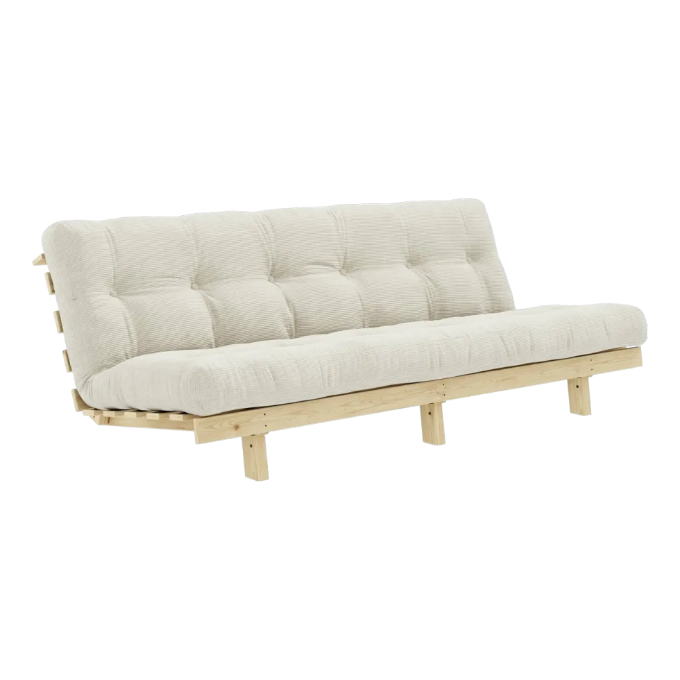 Canapé convertible en bois de pin et matelas ivoire 100x190cm Lean - Karup Design