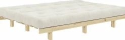 Canapé convertible en bois de pin et matelas ivoire 100x190cm Lean - Karup Design