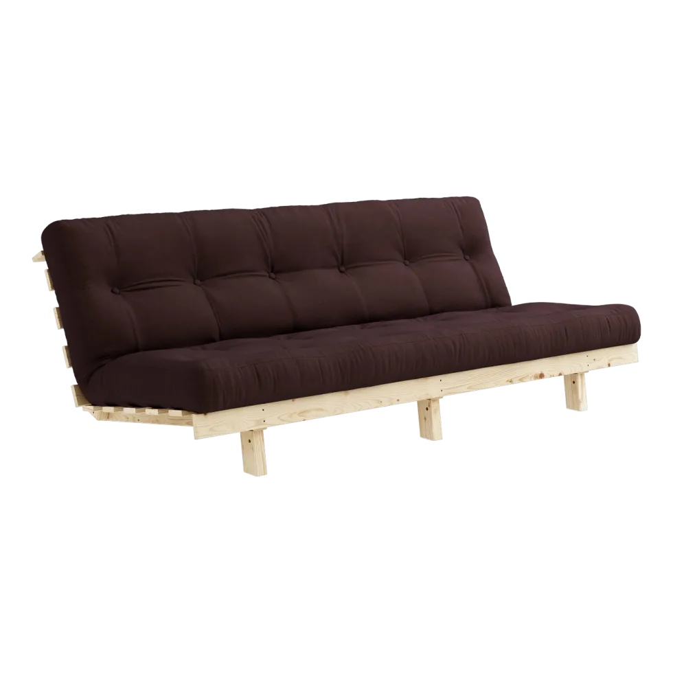 Canapé convertible en bois de pin et matelas marron 100x190cm Lean - Karup Design