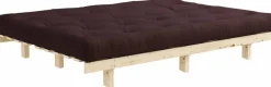 Canapé convertible en bois de pin et matelas marron 100x190cm Lean - Karup Design