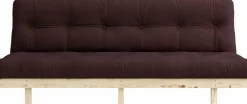 Canapé convertible en bois de pin et matelas marron 100x190cm Lean - Karup Design