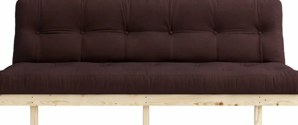 Canapé convertible en bois de pin et matelas marron 100x190cm Lean - Karup Design