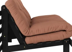 Canapé convertible en bois de pin noir laqué et matelas argile 160x200cm Roots 160 - Karup Design