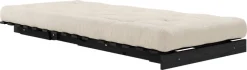 Canapé convertible en bois de pin noir laqué et matelas beige 90x200cm Roots 90 - Karup Design