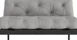 Canapé convertible en bois de pin noir laqué et matelas gris 160x200cm Roots 160 - Karup Design