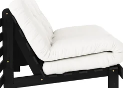 Canapé convertible en bois de pin noir laqué et matelas naturel 160x200cm Roots 160 - Karup Design