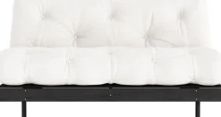 Canapé convertible en bois de pin noir laqué et matelas naturel 160x200cm Roots 160 - Karup Design