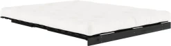 Canapé convertible en bois de pin noir laqué et matelas naturel 160x200cm Roots 160 - Karup Design