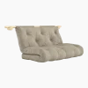 Canapé convertible en bois de pin 135x200cm avec matelas beige warm sand Hooked raw - Karup Design