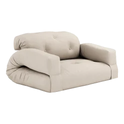 Canapé convertible en coton beige 140x122x70cm Hippo - Karup Design