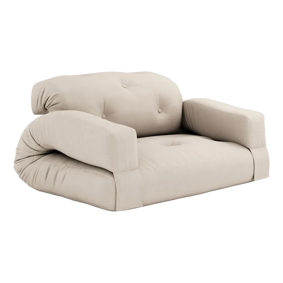 Canapé convertible en coton beige 140x122x70cm Hippo - Karup Design