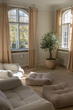 Canapé convertible en coton beige 140x122x70cm Hippo - Karup Design