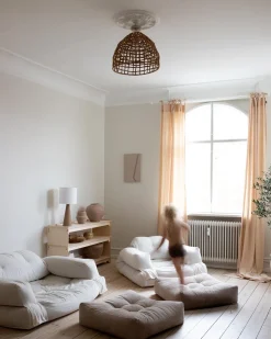 Canapé convertible en coton natural 90x122x66cm Hippo - Karup Design