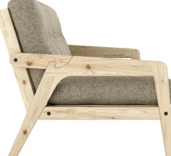 Canapé convertible en pin avec son matelas futon warm sand Grab - Karup Design