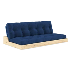 Canapé convertible en pin laqué dossier et matelas bleu cobalt 196x110x72 cm Base - Karup Design