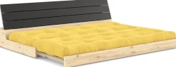 Canapé convertible en pin laqué dossier noir et matelas miel 196x110x72 cm Base - Karup Design