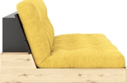Canapé convertible en pin laqué dossier noir et matelas miel 196x110x72 cm Base - Karup Design