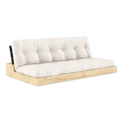 Canapé convertible en pin laqué dossier noir et matelas naturel 196x110x72 cm Base - Karup Design