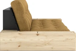 Canapé convertible en pin noir 244x166cm avec futon ocre et rangements Base - Karup Design