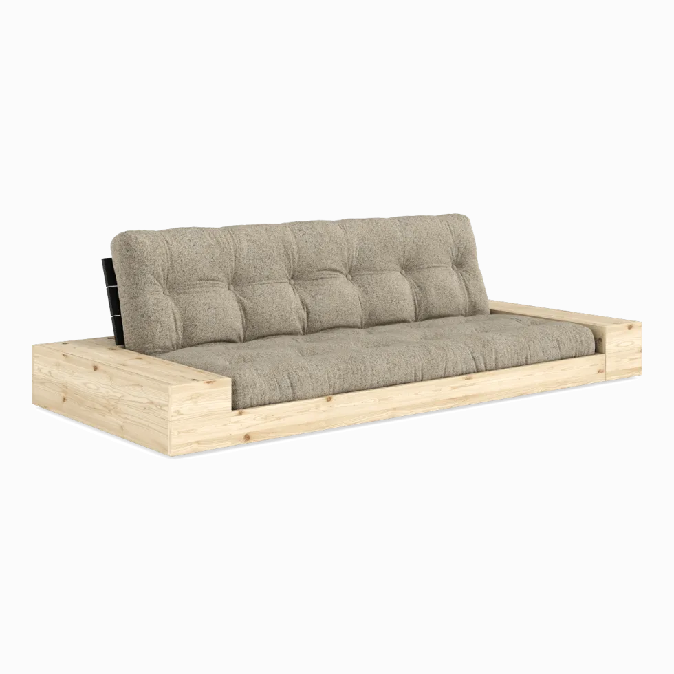 Canapé convertible en pin noir 244x166cm avec futon sand et rangements Base - Karup Design