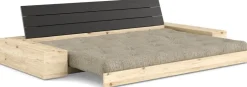 Canapé convertible en pin noir 244x166cm avec futon sand et rangements Base - Karup Design