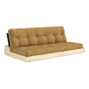 Canapé convertible en pin noir 196x166cm avec son futon golden ochre Base - Karup Design